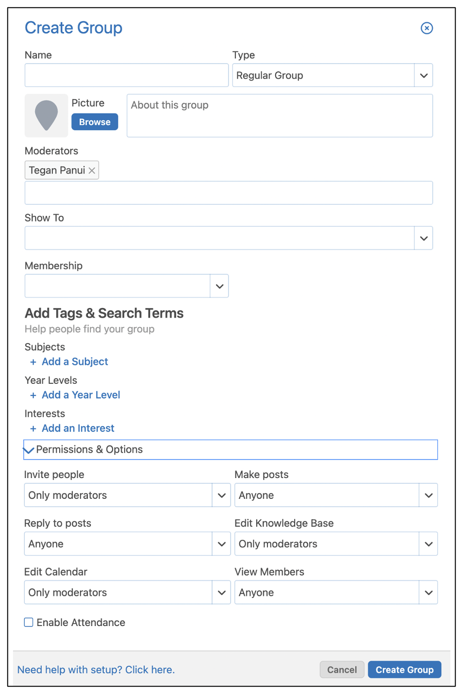 How do I create a group?