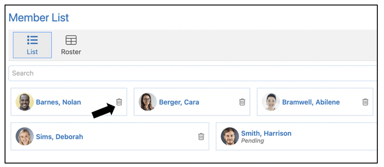 How do I remove someone from a group?